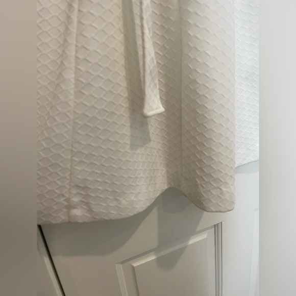 Vintage White Button Down Collared Long Sleeve Dress with Belt Pretty Pam - Picture 2 of 8